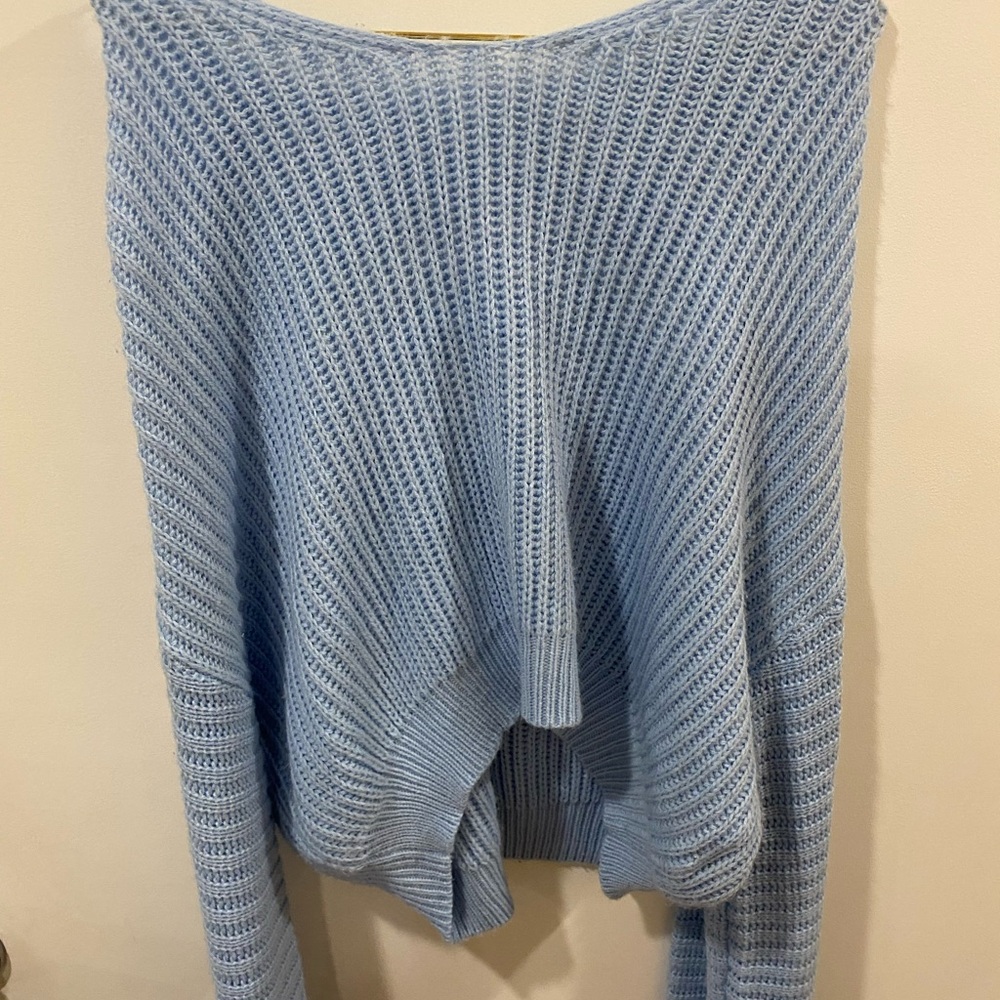 SHEIN Light Blue V-Neck Sweater